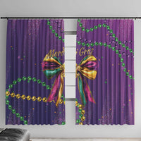 Mardi Gras Window Curtain Coquette Bow Glitter Motifs - Wonder Print Shop