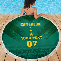Custom Cameroon Football Beach Blanket Nations Cup 2024 Les Lions Indomptables LT7 - Wonder Print Shop