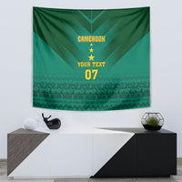 Custom Cameroon Football Tapestry Nations Cup 2024 Les Lions Indomptables - Wonder Print Shop