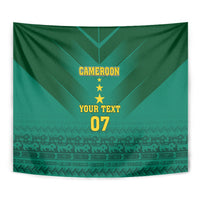 Custom Cameroon Football Tapestry Nations Cup 2024 Les Lions Indomptables - Wonder Print Shop
