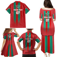 Custom Morocco Football Family Matching Puletasi and Hawaiian Shirt Nations Cup 2024 Atlas Lions - Wonder Print Shop