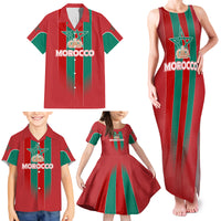 Custom Morocco Football Family Matching Tank Maxi Dress and Hawaiian Shirt Nations Cup 2024 Atlas Lions - Wonder Print Shop