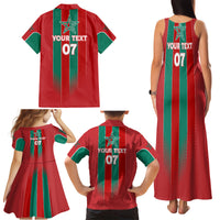 Custom Morocco Football Family Matching Tank Maxi Dress and Hawaiian Shirt Nations Cup 2024 Atlas Lions - Wonder Print Shop