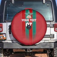 Custom Morocco Football Spare Tire Cover Nations Cup 2024 Atlas Lions - Wonder Print Shop