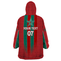 Custom Morocco Football Wearable Blanket Hoodie Nations Cup 2024 Atlas Lions - Wonder Print Shop