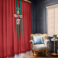 Custom Morocco Football Window Curtain Nations Cup 2024 Atlas Lions - Wonder Print Shop