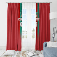 Custom Morocco Football Window Curtain Nations Cup 2024 Atlas Lions - Wonder Print Shop