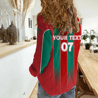 Custom Morocco Football Women Casual Shirt Nations Cup 2024 Atlas Lions - Wonder Print Shop