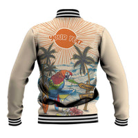 Personalized Christmas In July - Hawaii Retro Baseball Jacket Lost In Parrot-dise