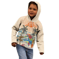 Personalized Christmas In July - Hawaii Retro Kid Hoodie Lost In Parrot-dise
