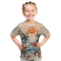 Personalized Christmas In July - Hawaii Retro Kid T Shirt Lost In Parrot-dise