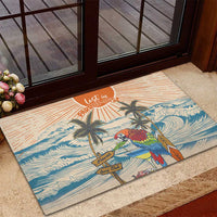 Christmas In July - Hawaii Retro Rubber Doormat Lost In Parrot-dise