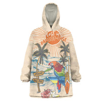 Personalized Christmas In July - Hawaii Retro Wearable Blanket Hoodie Lost In Parrot-dise