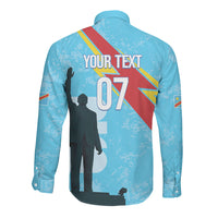 DR Congo WC2026 Custom Long Sleeve Button Shirt Lumumba Eva Inspired