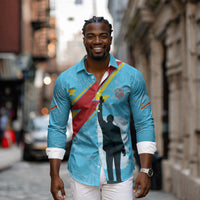 DR Congo WC2026 Custom Long Sleeve Button Shirt Lumumba Eva Inspired