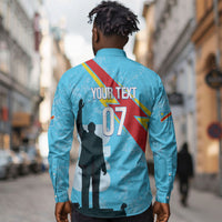 DR Congo WC2026 Custom Long Sleeve Button Shirt Lumumba Eva Inspired