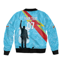 DR Congo WC2026 Custom Sleeve Zip Bomber Jacket Lumumba Eva Inspired