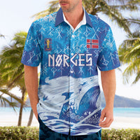 Norges Football WC2026 Custom Viking Rowing Hawaiian Shirt Raging Waves
