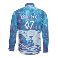 Norges Football WC2026 Custom Viking Rowing Long Sleeve Button Shirt Raging Waves