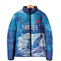 Norges Football WC2026 Custom Viking Rowing Padded Jacket Raging Waves