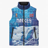 Norges Football WC2026 Custom Viking Rowing Sleeveless Puffer Jacket Raging Waves