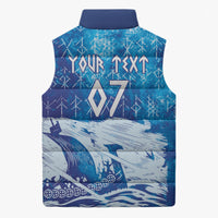 Norges Football WC2026 Custom Viking Rowing Sleeveless Puffer Jacket Raging Waves