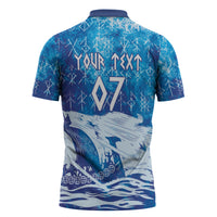 Norges Football WC2026 Custom Viking Rowing Zipper Polo Shirt Raging Waves