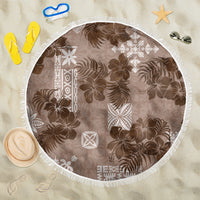 Vintage Hawaii Beach Blanket Hibiscus Mix Hawaiian Quilt Patches - Brown LT7 - Wonder Print Shop