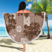 Vintage Hawaii Beach Blanket Hibiscus Mix Hawaiian Quilt Patches - Brown LT7 - Wonder Print Shop