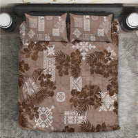 Vintage Hawaii Bedding Set Hibiscus Mix Hawaiian Quilt Patches - Brown LT7 - Wonder Print Shop