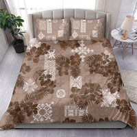 Vintage Hawaii Bedding Set Hibiscus Mix Hawaiian Quilt Patches - Brown LT7 - Wonder Print Shop