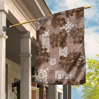 Vintage Hawaii Garden Flag Hibiscus Mix Hawaiian Quilt Patches - Brown - Wonder Print Shop