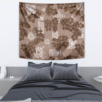 Vintage Hawaii Tapestry Hibiscus Mix Hawaiian Quilt Patches - Brown - Wonder Print Shop
