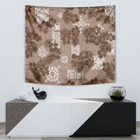 Vintage Hawaii Tapestry Hibiscus Mix Hawaiian Quilt Patches - Brown - Wonder Print Shop
