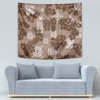 Vintage Hawaii Tapestry Hibiscus Mix Hawaiian Quilt Patches - Brown - Wonder Print Shop