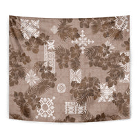 Vintage Hawaii Tapestry Hibiscus Mix Hawaiian Quilt Patches - Brown - Wonder Print Shop