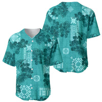 Vintage Hawaii Baseball Jersey Hibiscus Mix Hawaiian Quilt Patches - Teal LT7 - Wonder Print Shop