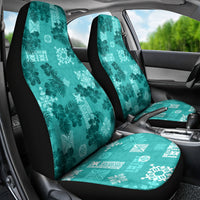 Vintage Hawaii Car Seat Cover Hibiscus Mix Hawaiian Quilt Patches - Teal LT7 - Wonder Print Shop