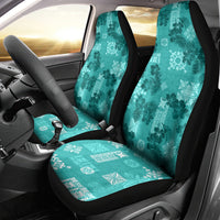 Vintage Hawaii Car Seat Cover Hibiscus Mix Hawaiian Quilt Patches - Teal LT7 - Wonder Print Shop
