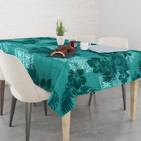 Vintage Hawaii Tablecloth Hibiscus Mix Hawaiian Quilt Patches - Teal - Wonder Print Shop