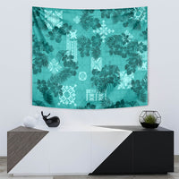 Vintage Hawaii Tapestry Hibiscus Mix Hawaiian Quilt Patches - Teal - Wonder Print Shop