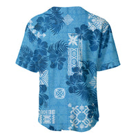 Hawaii Tapa Baseball Jersey Hibiscus Mix Hawaiian Quilt Patches - Blue LT7 - Wonder Print Shop