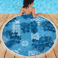 Hawaii Tapa Beach Blanket Hibiscus Mix Hawaiian Quilt Patches - Blue LT7 - Wonder Print Shop