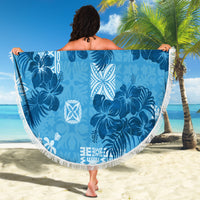 Hawaii Tapa Beach Blanket Hibiscus Mix Hawaiian Quilt Patches - Blue LT7 - Wonder Print Shop