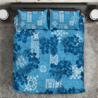 Hawaii Tapa Bedding Set Hibiscus Mix Hawaiian Quilt Patches - Blue LT7 - Wonder Print Shop