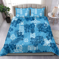 Hawaii Tapa Bedding Set Hibiscus Mix Hawaiian Quilt Patches - Blue LT7 - Wonder Print Shop