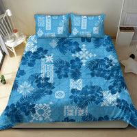 Hawaii Tapa Bedding Set Hibiscus Mix Hawaiian Quilt Patches - Blue LT7 - Wonder Print Shop