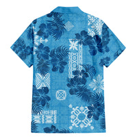 Hawaii Tapa Family Matching Mermaid Dress and Hawaiian Shirt Hibiscus Mix Hawaiian Quilt Patches - Blue LT7 - Wonder Print Shop