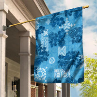 Hawaii Tapa Garden Flag Hibiscus Mix Hawaiian Quilt Patches - Blue - Wonder Print Shop