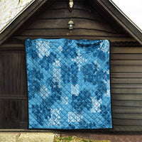 Hawaii Tapa Quilt Hibiscus Mix Hawaiian Quilt Patches - Blue - Wonder Print Shop